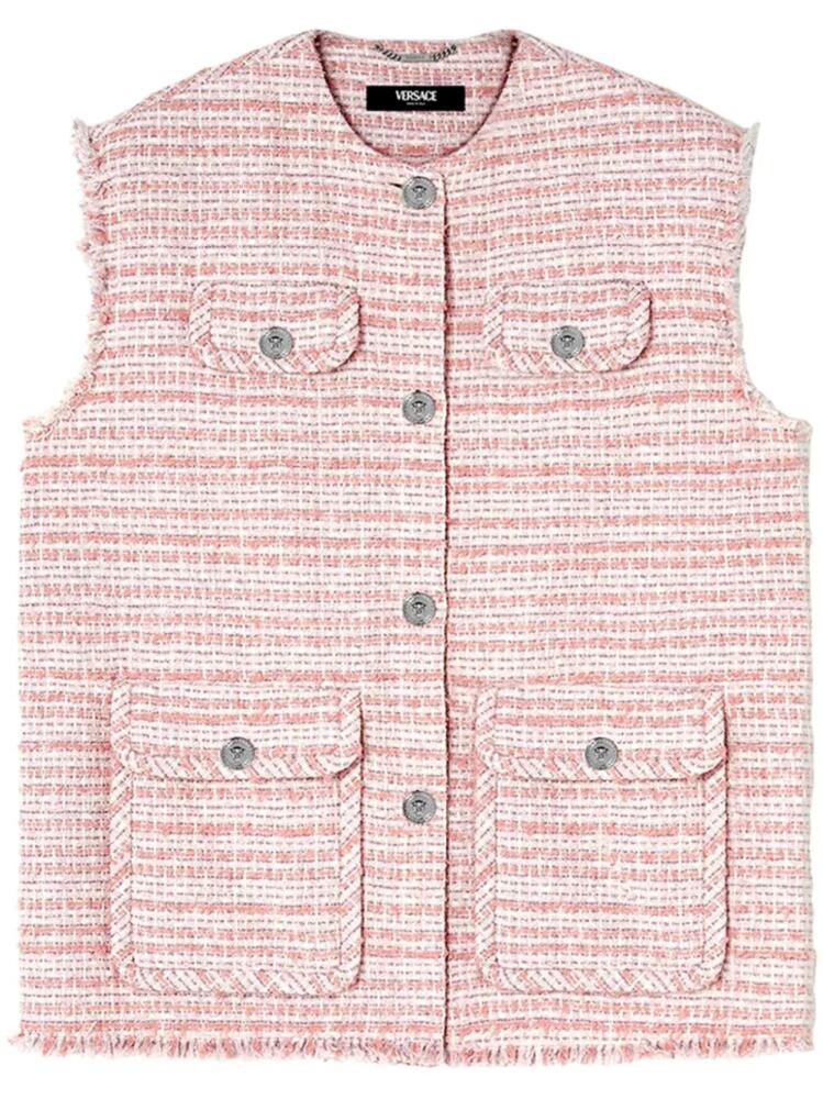 Versace frayed tweed waistcoat - Pink Cover