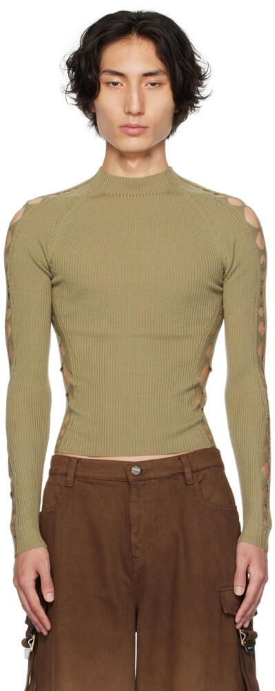 Dion Lee Khaki Snake Diamond Sweater Cover