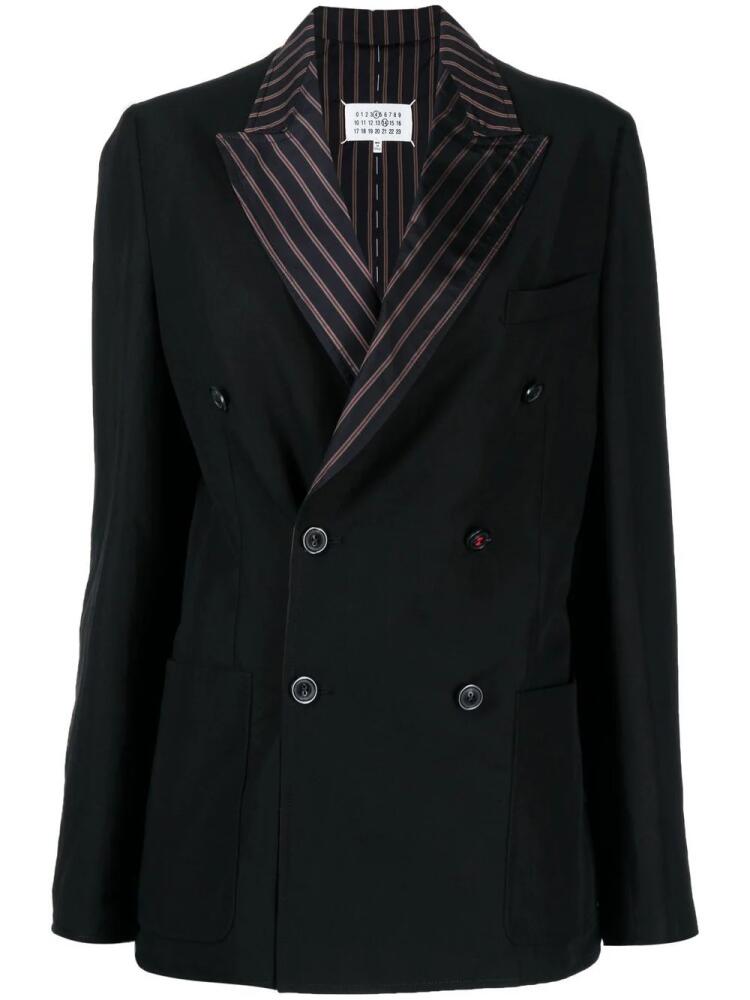 Maison Margiela striped single-breasted blazer - Black Cover