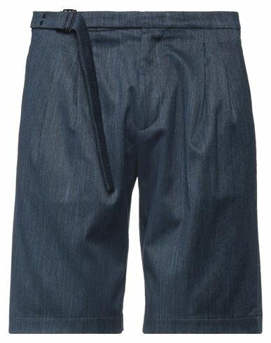 Trussardi Man Shorts & Bermuda Shorts Midnight blue Viscose, Cotton, Elastane Cover