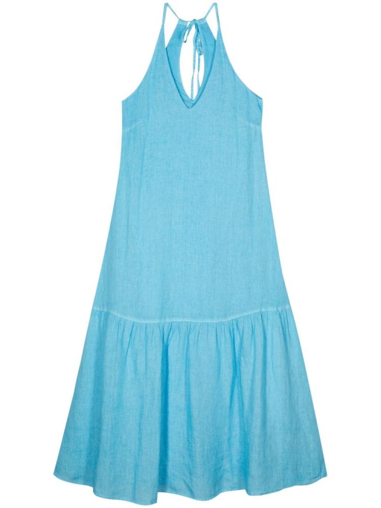 120% Lino sleeveless linen dress - Blue Cover