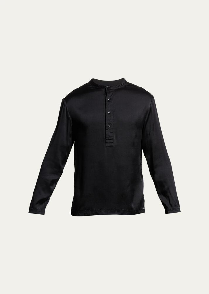 TOM FORD Men's Silk Henley Pajama Shirt Cover