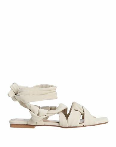 Janet & Janet Woman Sandals Ivory Soft Leather Cover