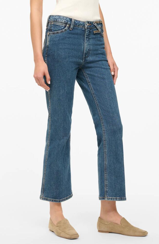 STAUD + Wrangler The Cropped Bootcut Jeans in Indigo Wash Cover