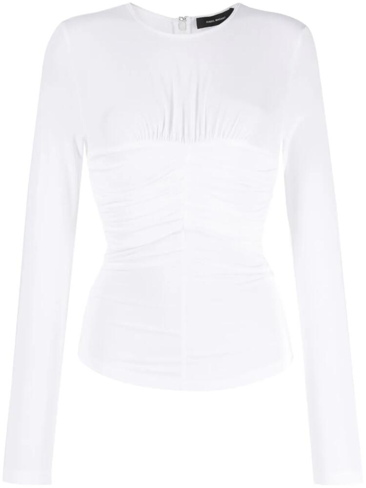 ISABEL MARANT gathered-detail long-sleeve top - White Cover