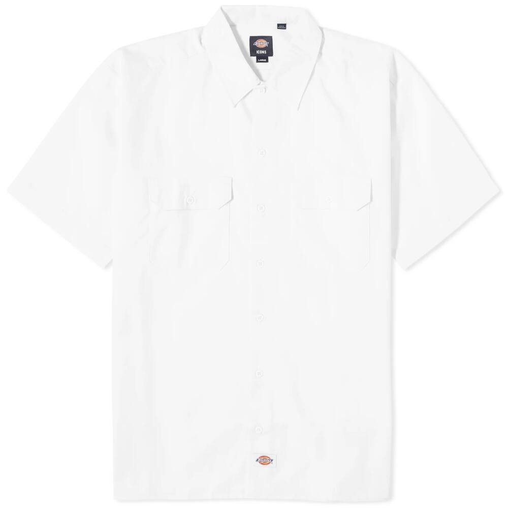 Dickies Men's Short Sleeve Work Shirt in White Cover