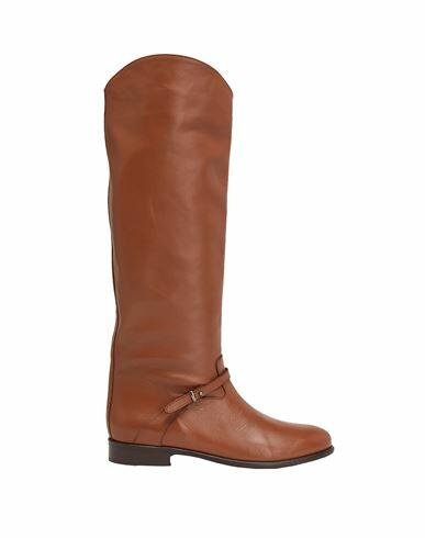 Leonardo Principi Leather Buckle Tall Boots Woman Boot Tan Calfskin Cover