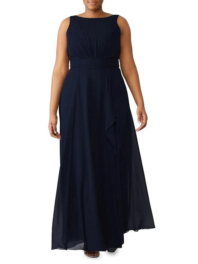 Amsale Women's Solid Flare Gown - Blue Cover