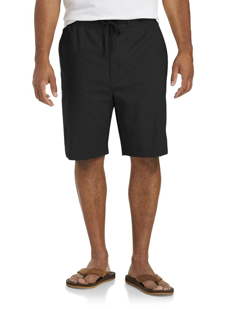 Oak Hill by DXL Linen-Blend Drawstring Shorts in Black Cover