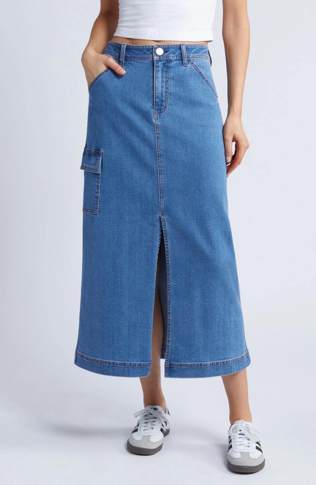 1822 Denim Denim Maxi Cargo Skirt in Terra Cover