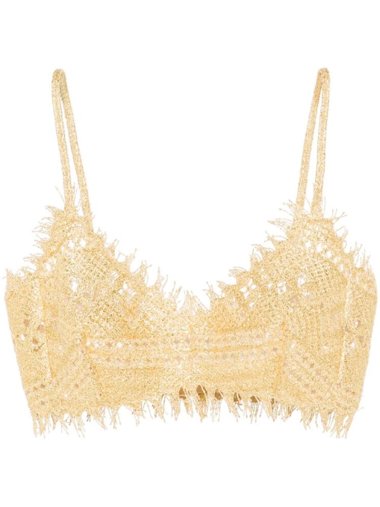 Ermanno Scervino macramé cropped top - Gold Cover