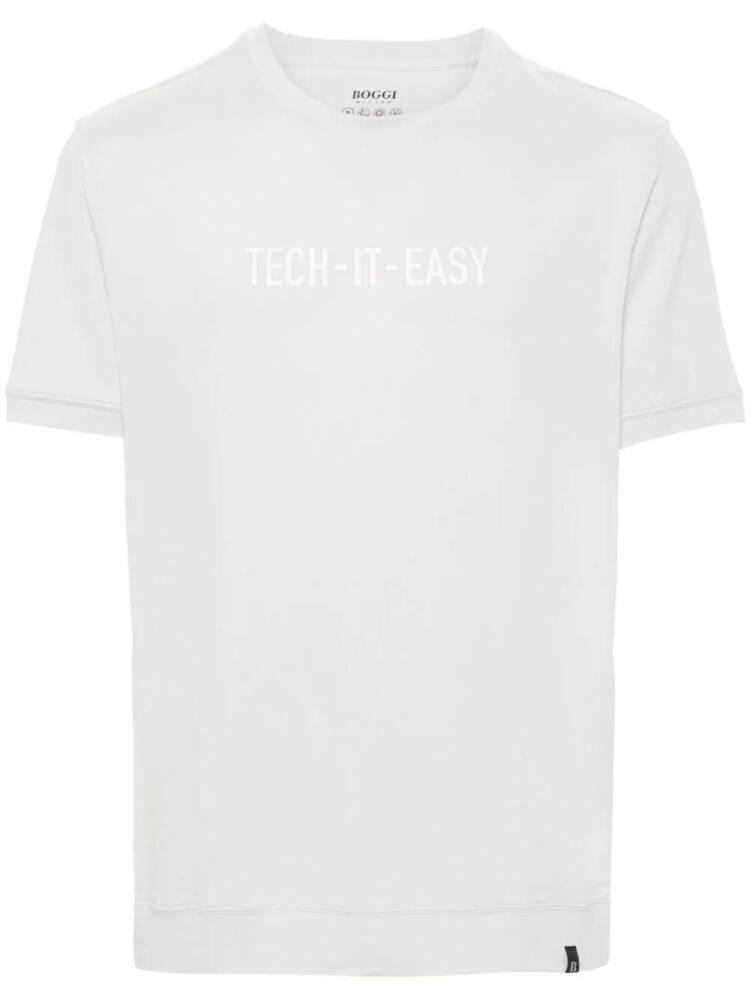 Boggi Milano slogan-rubberised piqué T-shirt - Grey Cover