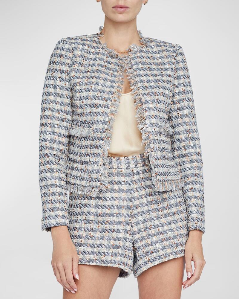 L'Agence Angelina Plaid Tweed Jacket Cover