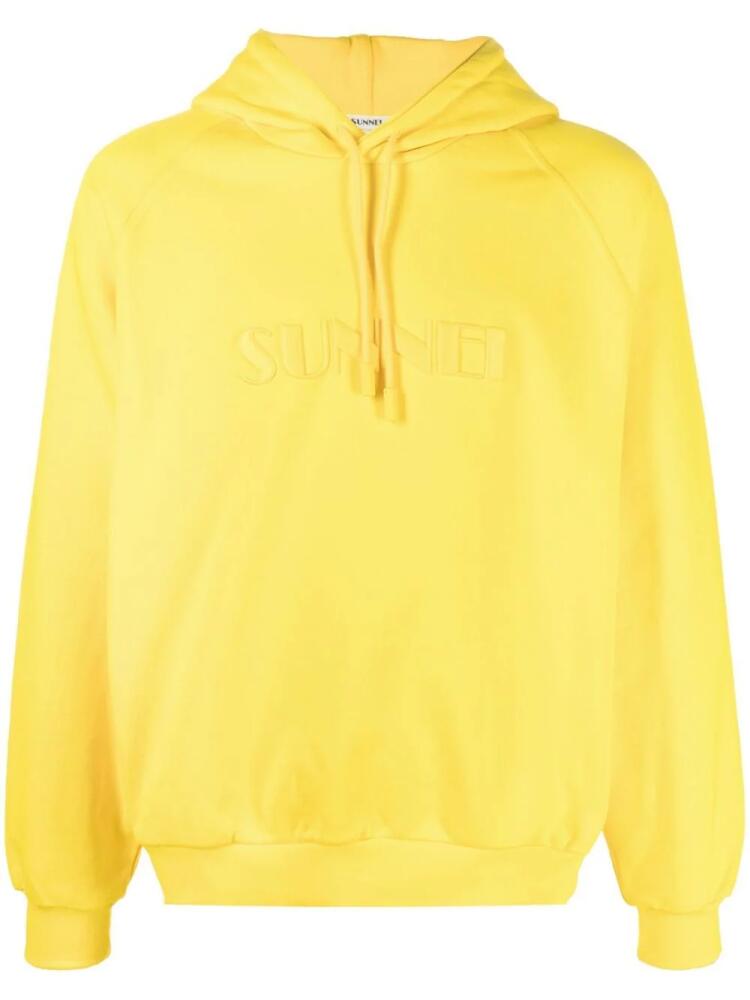 Sunnei logo drawstring hoodie - Yellow Cover