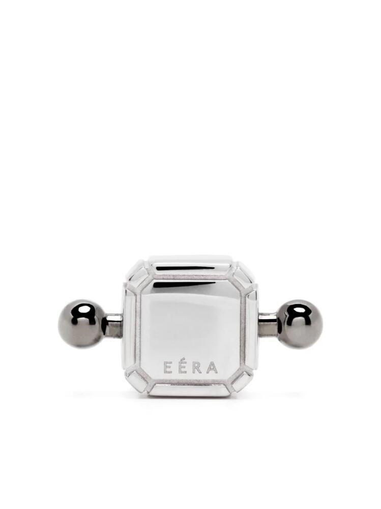 EÉRA 18kt white gold Square Bar stud earring - Silver Cover