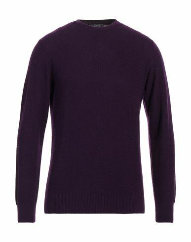 Rossopuro Man Sweater Deep purple Wool, Cashmere Cover