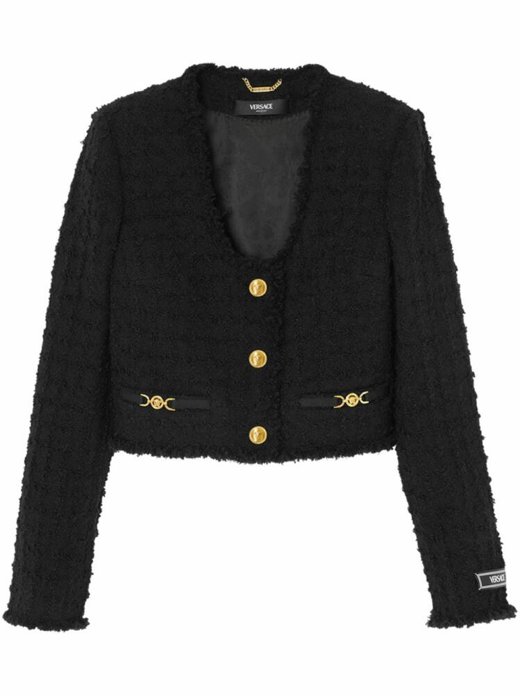 Versace Heritage tweed cropped jacket - Black Cover