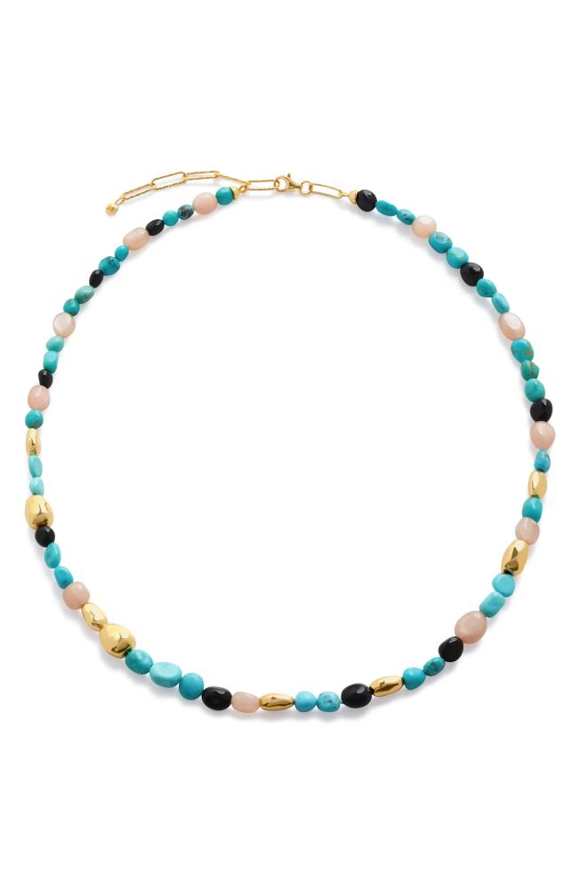 Monica Vinader Beaded Stone Necklace in 18Ct Gold Vermeil /Turquoise Cover