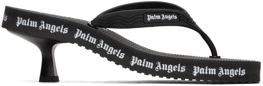 Palm Angels Black Palm Logo Heeled Sandals Cover