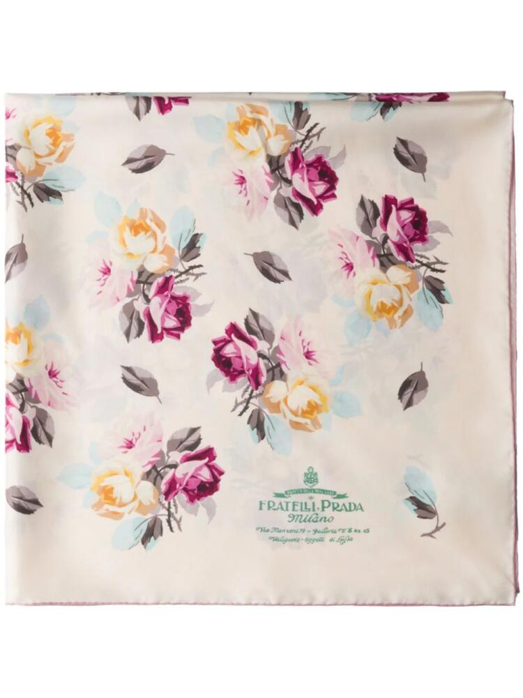 Prada floral-print silk scarf - Neutrals Cover