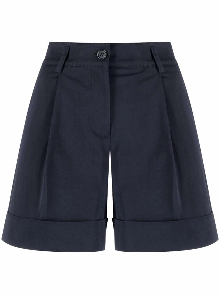 P.A.R.O.S.H. turn-up hem cotton shorts - Blue Cover