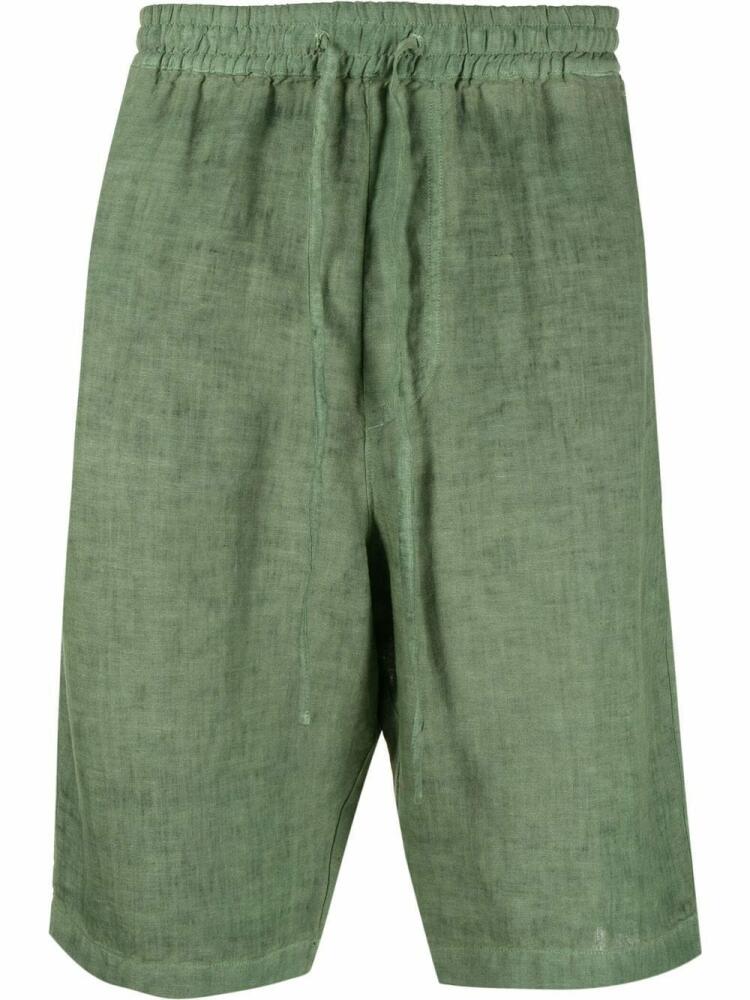 120% Lino drawstring knee-length shorts - Green Cover