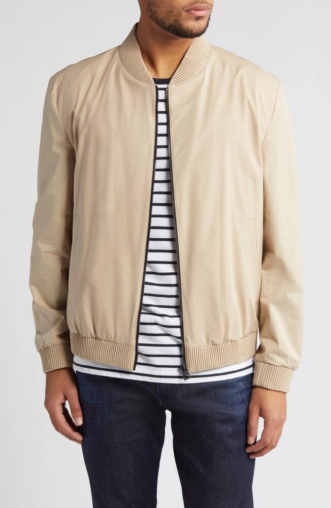 HUGO Ukashi Zip Front Stretch Cotton Jacket in Medium Beige Cover