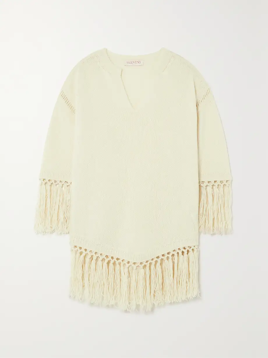 Valentino Garavani - Fringed Wool Sweater - White Cover