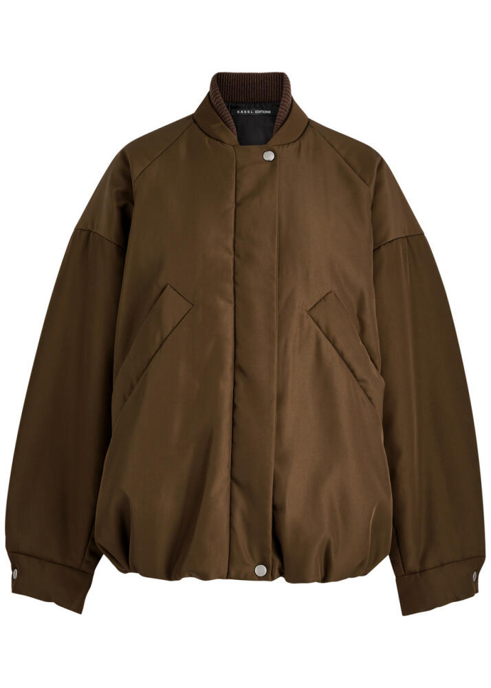 Kassl Editions Padded Nylon Bomber Jacket - Brown Cover