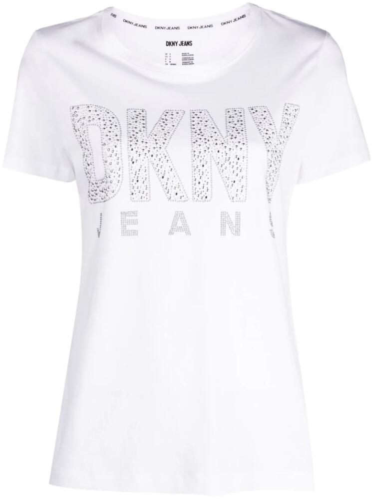 DKNY stud-embellished short-sleeve T-shirt - White Cover