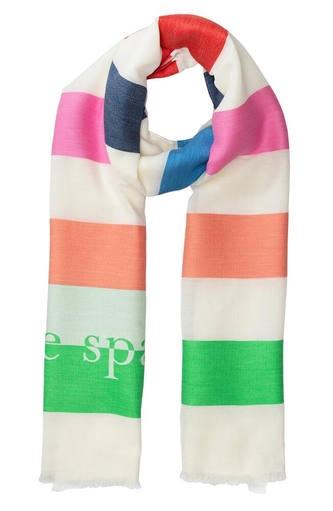 Kate Spade New York stripe yarn dye scarf in Cream/Multi Cover