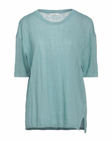 Fedeli Woman Sweater Sky blue Linen, Cotton Cover