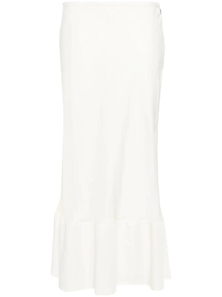 LEMAIRE semi-sheer A-line midi skirt - White Cover