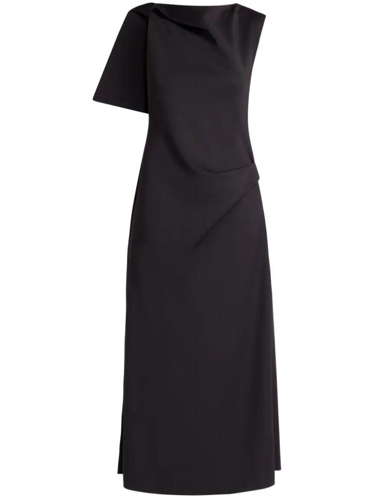 CHATS BY C.DAM draped-neck midi dress - Black Cover