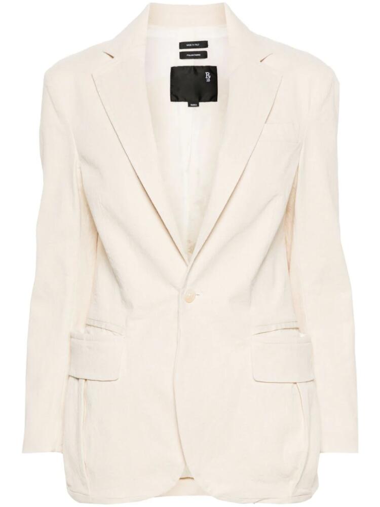 R13 Shrunken single-breasted blazer - Neutrals Cover