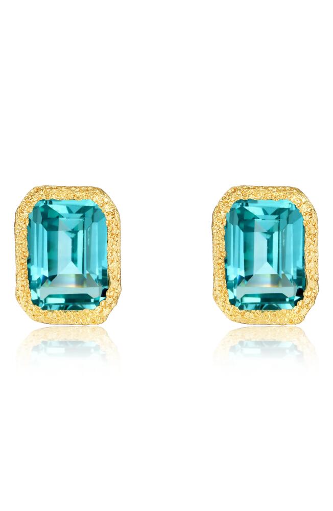 Lafonn Fancy Lab Created Sapphire Stud Earrings in Blue Cover