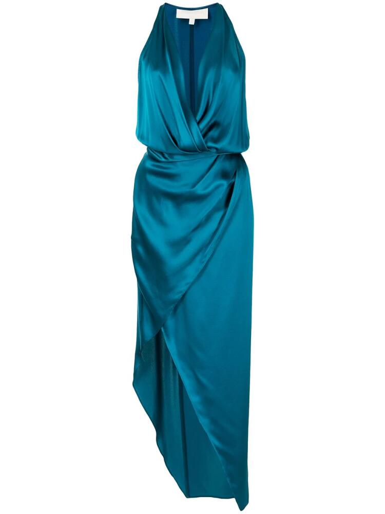 Michelle Mason asymmetric halterneck silk dress - Blue Cover