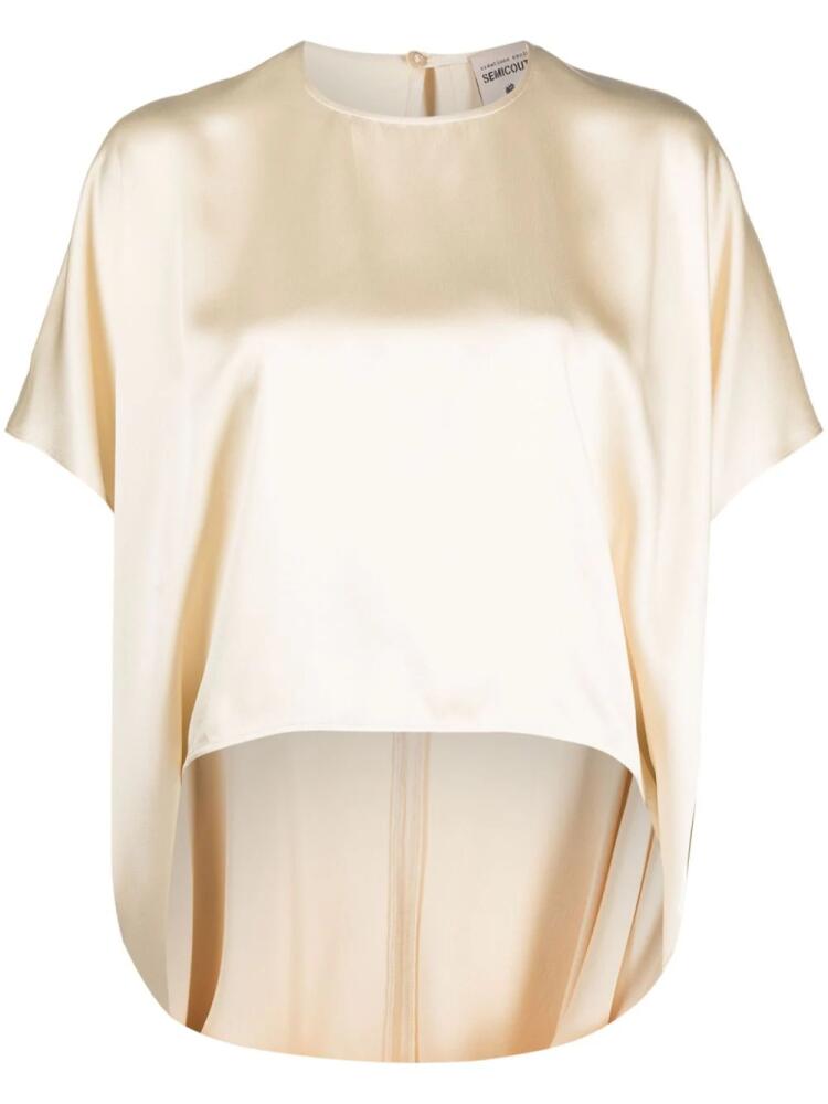 Semicouture asymmetric satin blouse - Neutrals Cover