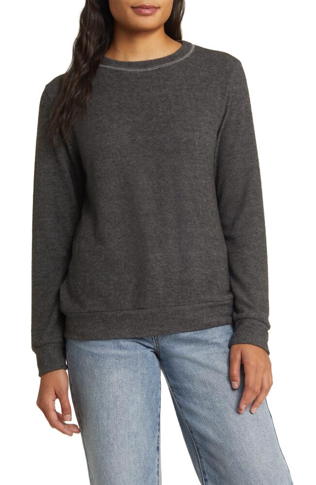 Loveappella Crewneck Long Sleeve Top in Charcoal Cover