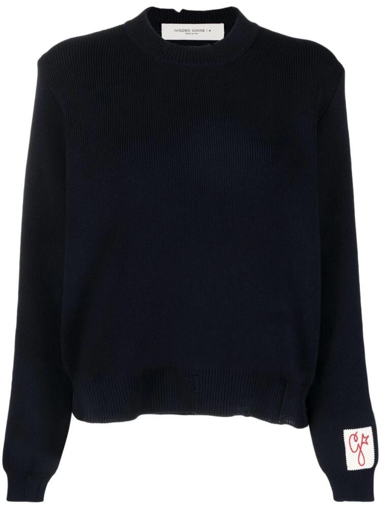 Golden Goose distressed long-sleeved jumper - Blue Cover