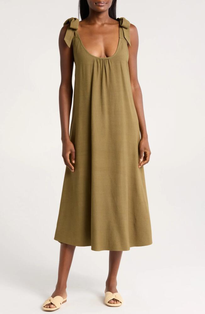 Nordstrom Tie Shoulder Cover-Up in Olive Burnt Cover