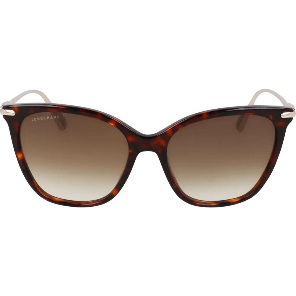 Longchamp Roseau 55mm Rectangular Sunglasses in Dark Havana Cover