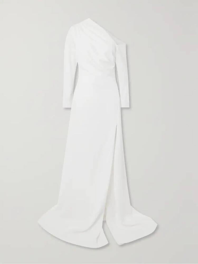 16ARLINGTON - Adelaide One-shoulder Crepe Gown - White Cover