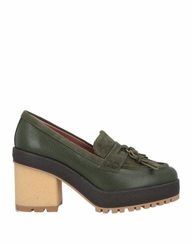 Hogan Woman Loafers Military green Calfskin Cover