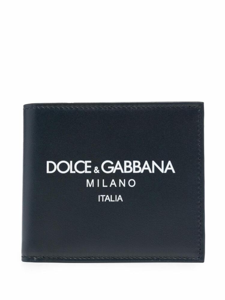 Dolce & Gabbana embossed-logo leather wallet - Blue Cover