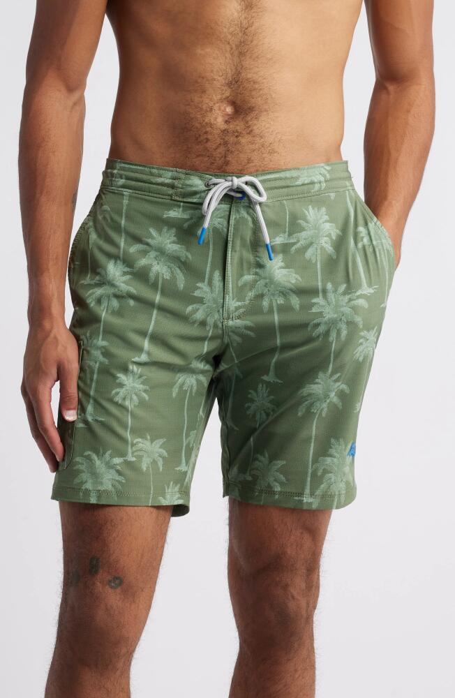 Tommy Bahama Baja Palmero Swim Trunks in Army Green Cover