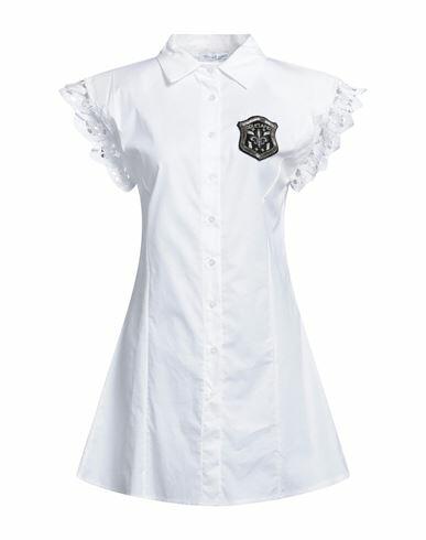 Odi Et Amo Woman Mini dress White Cotton, Elastane Cover