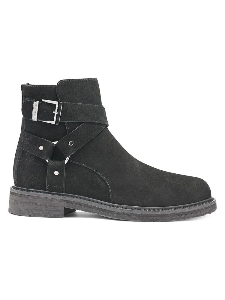 Karl Lagerfeld Paris Men's Suede Ankle Boots - Black Cover