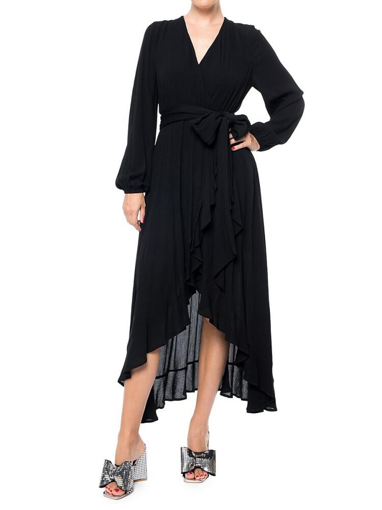 MEGHAN LA Women's Meadow Belted High Low Maxi Dress - Black Cover