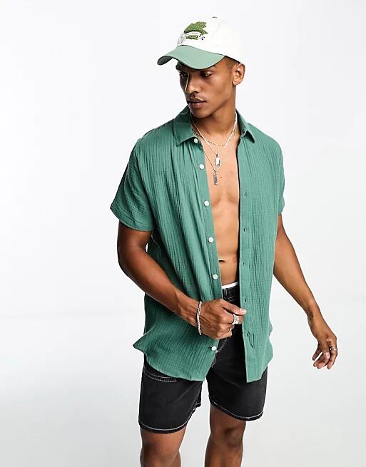 PacSun classic short sleeve shirt in dark green Cover